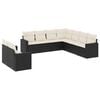 vidaXL 9-dijelni set vrtnih sofa s jastucima crni od poliratana
