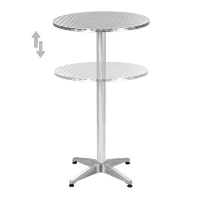 vidaXL Sklopivi vrtni stol srebrni 60 x (70-110) cm aluminijski