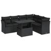 vidaXL 7-dijelni set vrtnih sofa od poliratana s jastucima crni