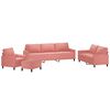 vidaXL 4-dijelni set sofa s jastucima ružičasti bar&scaron;unasti