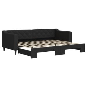 vidaXL Dnevni krevet na razvlačenje crni 80 x 200 cm od tkanine