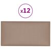 vidaXL Zidne ploče od umjetne kože 12 kom cappuccino 30x15 cm 0,54 m²