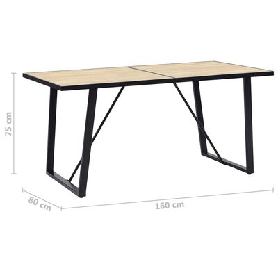 vidaXL Blagovaonski stol boja hrasta 160 x 80 x 75 cm MDF