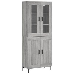 vidaXL Visoka komoda siva sonome 69,5x34x180 cm od konstruiranog drva