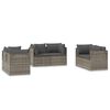 vidaXL Kutne vrtne sofe 6 kom sive 57 x 57 x 56 cm od poliratana