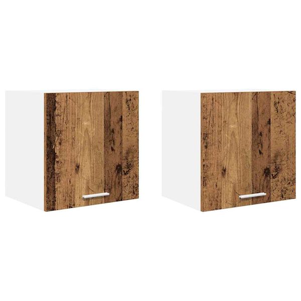 vidaXL Viseći ormarić 2 pcs Stari drvo i bijela 40 x 31 x 40 cm