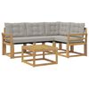 vidaXL Set vanjskih sofa s jastukom 5 pcs Bijela i svjetlosiva
