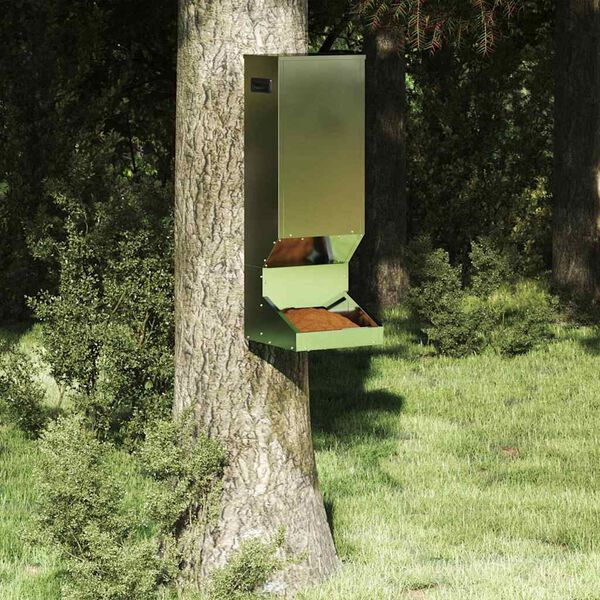 vidaXL Nahranilica za jelene Srebrno 28 x 30 x 80 cm Cinkani čelik