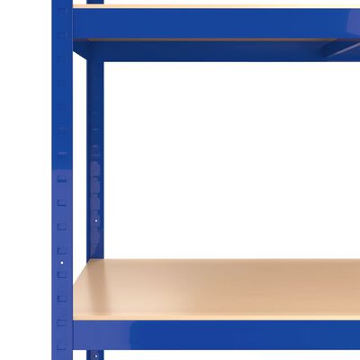 vidaXL Radni stol s 5 razina s policama plavi od čelika i drva