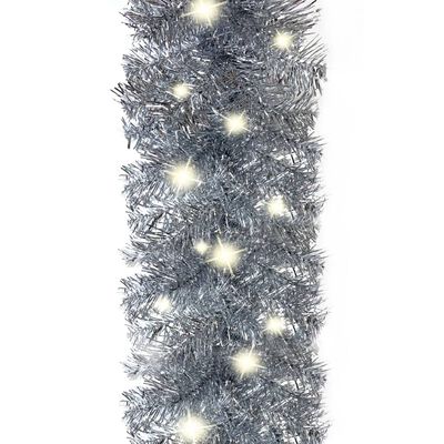 vidaXL Božićna girlanda s LED svjetlima 10 m srebrna