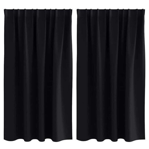 vidaXL Zavjese za blackout s prstenovima 2 pcs Crna 140 x 140 cm
