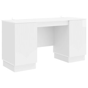 vidaXL Stol Bijela visokog sjaja 142,5 x 50 x 75 cm Konstruirano drvo