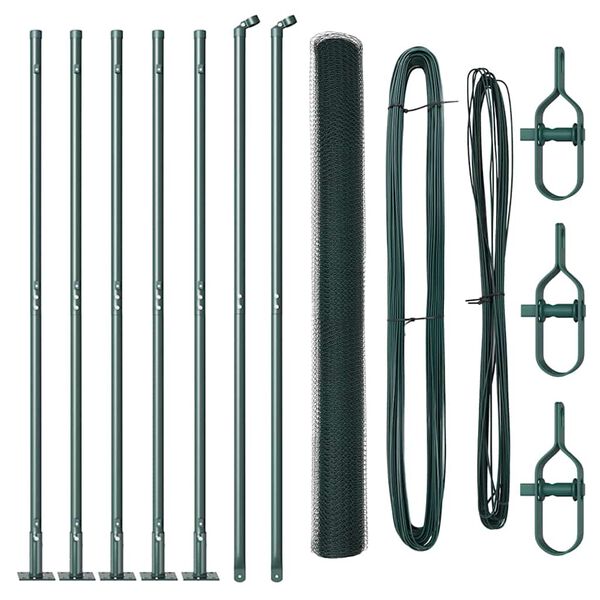 vidaXL Stup za ogradu Zelena 10 x 1,4 m (mreža 13 mm) Čelik i PVC