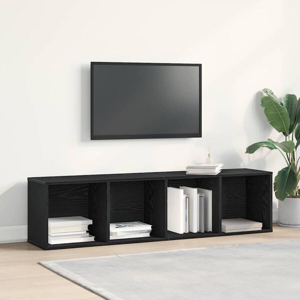 vidaXL Ormarić za knjige Crni hrast 143 x 30 x 36 cm Konstruirano drvo