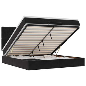 vidaXL Okvir kreveta s madracima crni 160x200cm bar&scaron;unasti