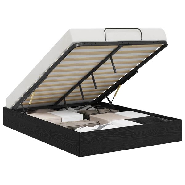 vidaXL Otomanski krevet s pohranom Crni Hrast 203 x 140 x 25 cm