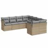 vidaXL 8-dijelni set vrtnih sofa od poliratana s jastucima bež