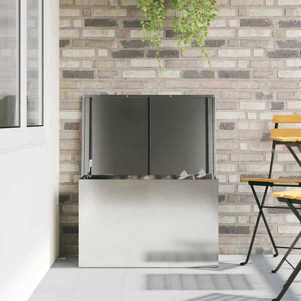 vidaXL Vanjska kutija za spremanje Srebrno 80 x 50,5 x 50 cm Čelik