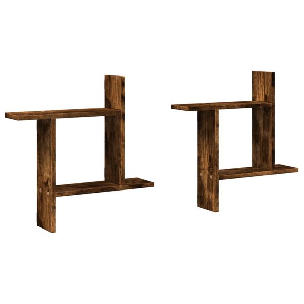 vidaXL Zidne police 2 kom boja hrasta 50x12x50 cm konstruirano drvo