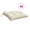vidaXL Jastuci za stolice 6 kom krem bijeli 50x50x7 cm tkanina Oxford