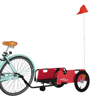 vidaXL Prikolica za bicikl crvena od tkanine Oxford i željeza