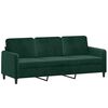 vidaXL 3-dijelni set sofa tamnozeleni bar&scaron;unasti