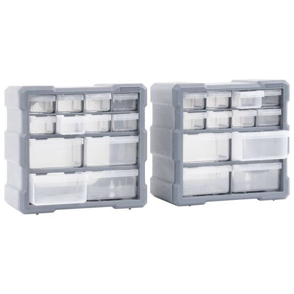 vidaXL Organizatori s 12 ladica 2 kom 26,5 x 16 x 26 cm