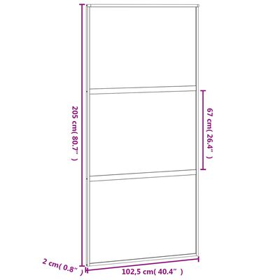 vidaXL Klizna vrata crna 102,5x205 cm od kaljenog stakla i aluminija