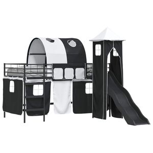 vidaXL Okvir Krevet za Dječji Loft Crna 79,5 x 200 cm Metal