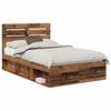 vidaXL Krevetna konstrukcija s uzglavljem Staro drvo 120 x 200 cm