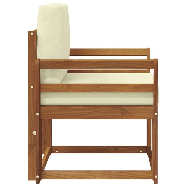 vidaXL Vanjski kauč Čvrsto drvo akacije i poliester Prirodna