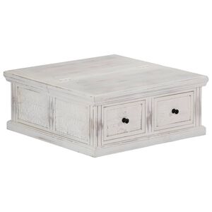 vidaXL Stolić za kavu bijeli 70 x 70 x 30 cm od masivnog drva manga