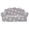 vidaXL Dječji dvosjed svjetlosivi sa zvjezdicama od mekanog pli&scaron;a