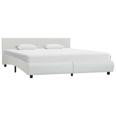 vidaXL Okvir za krevet od umjetne kože bijeli 160 x 200 cm