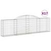 vidaXL Lučne gabionske ko&scaron;are 17 kom 300x30x80/100cm pocinčano željezo