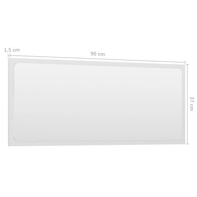 vidaXL Kupaonsko ogledalo sjajno bijelo 90x1,5x37 cm konstruirano drvo