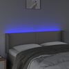 vidaXL LED uzglavlje sivo 147x16x78/88 cm od umjetne kože