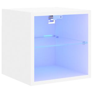 vidaXL Zidni TV ormarić s LED svjetlima bijeli 30 x 28,5 x 30 cm