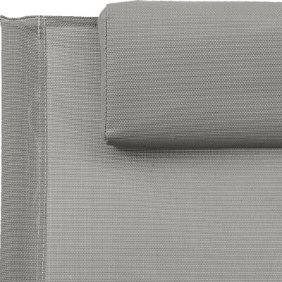 vidaXL Ležaljka za sunčanje s jastukom siva od čelika i tekstilena