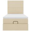 vidaXL Otomanski okvir kreveta s madraca krem 80x200cm od tkanine