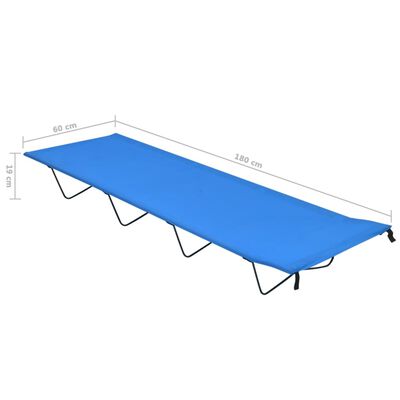 vidaXL Krevet za kampiranje 180 x 60 x 19 cm od tkanine i čelika plavi