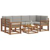 vidaXL Set vanjskih sofa s jastukom 7 pcs Prirodna i svijetlo siva