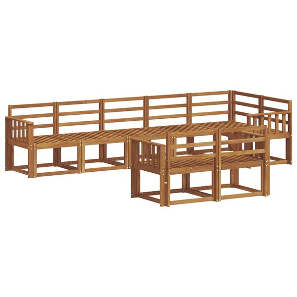 vidaXL Set vanjskih sofa 8 pcs Prirodna Čvrsto drvo akacije