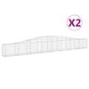 vidaXL Lučne gabionske ko&scaron;are 2 kom 400x30x40/60 cm pocinčano željezo