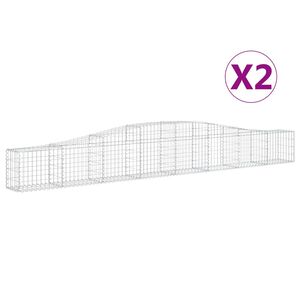 vidaXL Lučne gabionske ko&scaron;are 2 kom 400x30x40/60 cm pocinčano željezo