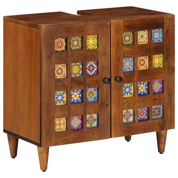 vidaXL Kupaonski ormarić za sudoper s pohranom Orah 62 x 33 x 58 cm