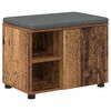 vidaXL Klupa za hodnik s jastukom s policom Staro drvo 60 x 38 x 46 cm
