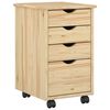 vidaXL Mobilni ormar s kotačem Smeđa 34 x 39 x 56 cm Masivna borovina