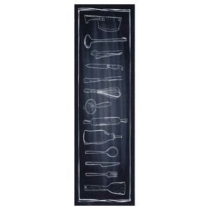 vidaXL Kuhinjski Tepih Crna 150 x 45 cm Bar&scaron;un