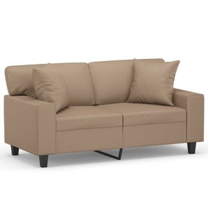 vidaXL Dvosjed s ukrasnim jastucima boja cappuccina 120cm umjetna koža